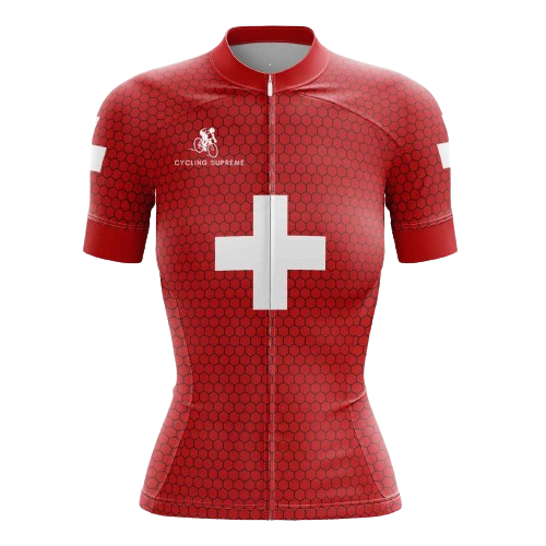 Women's cycling jersey with Swiss themes. | Cycling Supreme