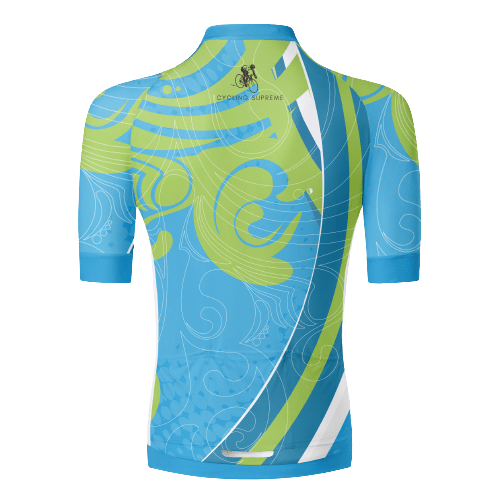 Blue/Green Aero Jersey For Men | Cycling Supreme