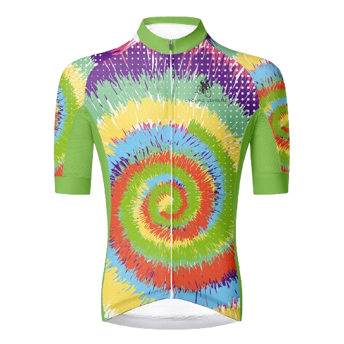 Dynamic tie-dye spin pattern for energetic cyclists. | Cycling Supreme