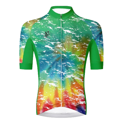 Splashy tie-dye design, perfect for making a statement. | Cycling Supreme