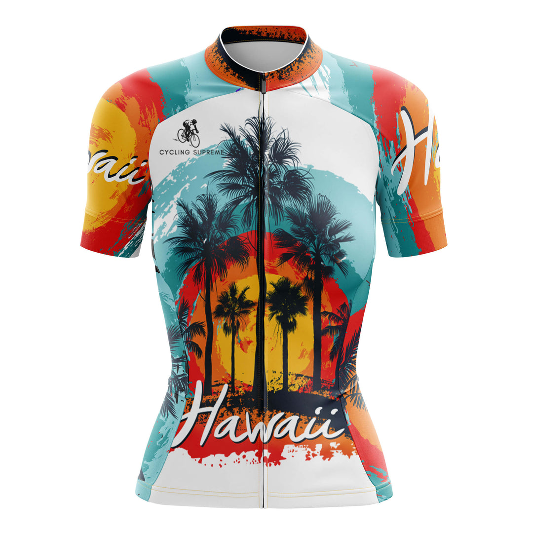 Women's cycling jersey with tropical Hawaii theme. | Cycling Supreme