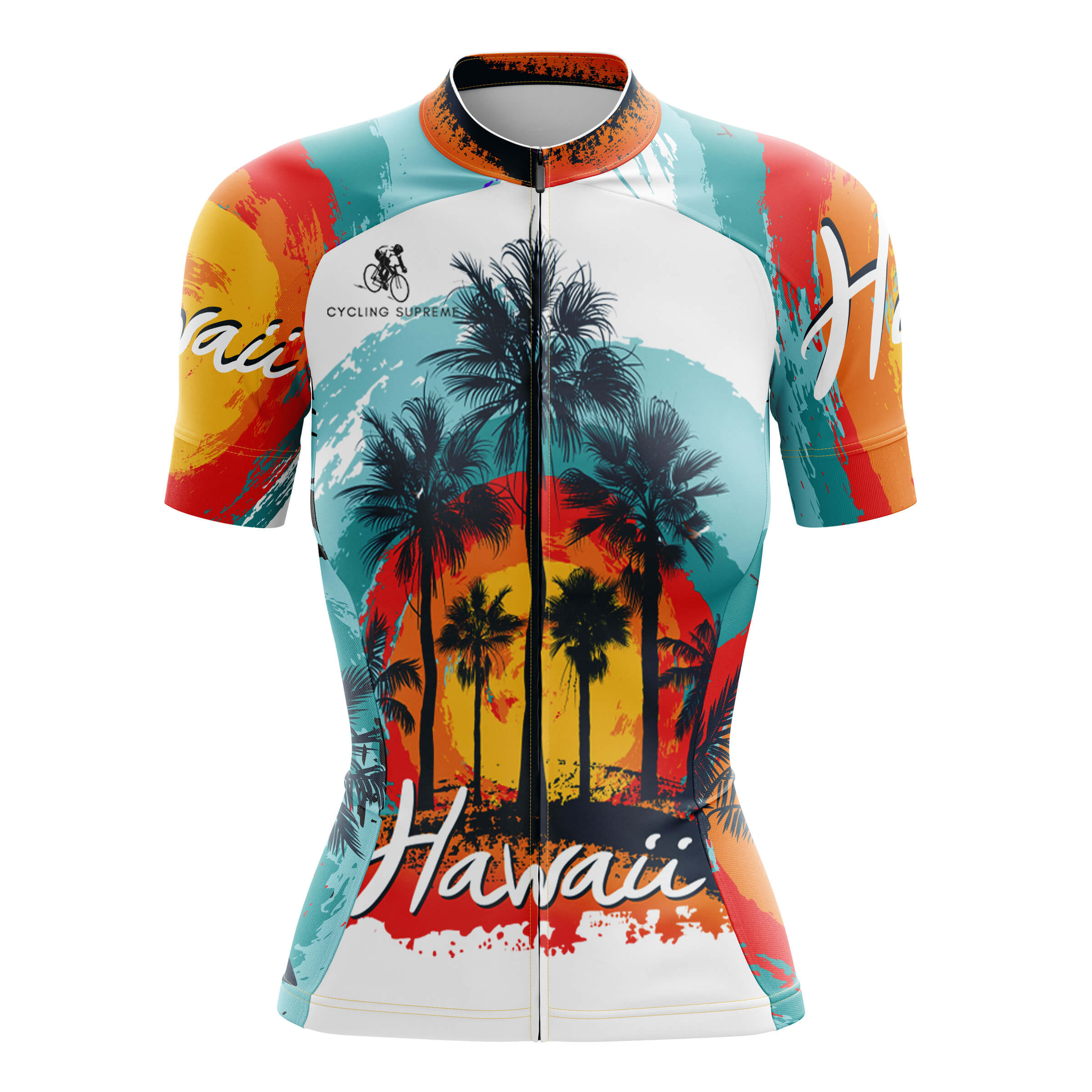 Women's cycling jersey with tropical Hawaii theme. | Cycling Supreme