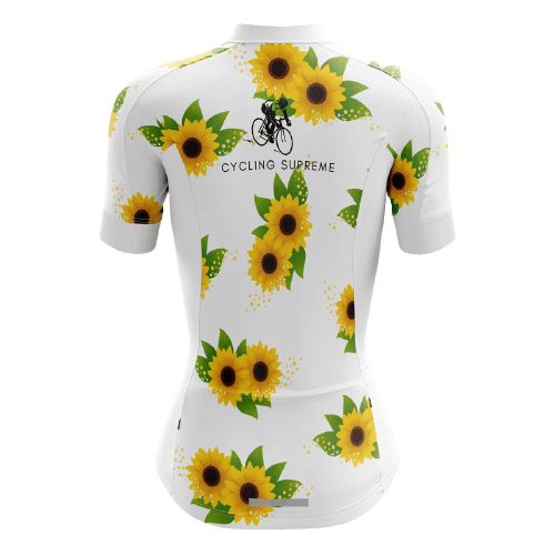 Women's cycling jersey featuring sunflower design. | Cycling Supreme