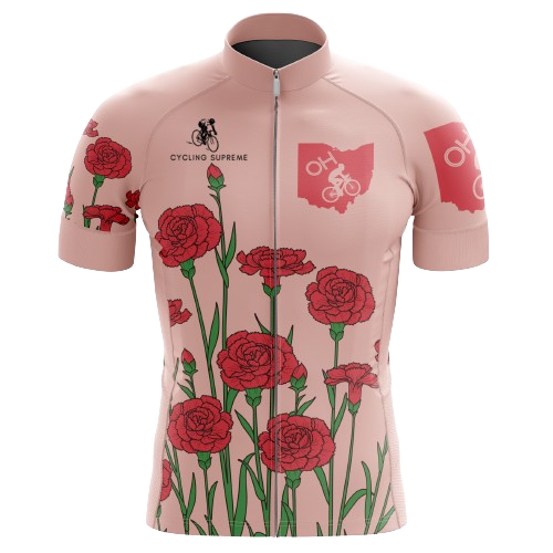 Cycling Jersey Floral Roses Mens