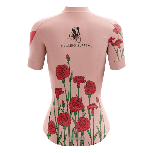 Women's cycling jersey with floral rose design. | Cycling Supreme