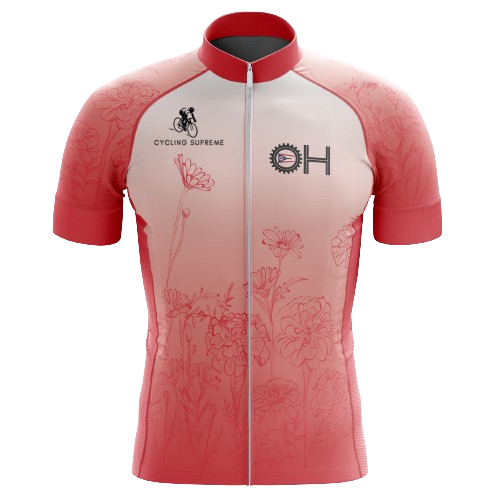 Cycling Jersey Floral Rose Mens