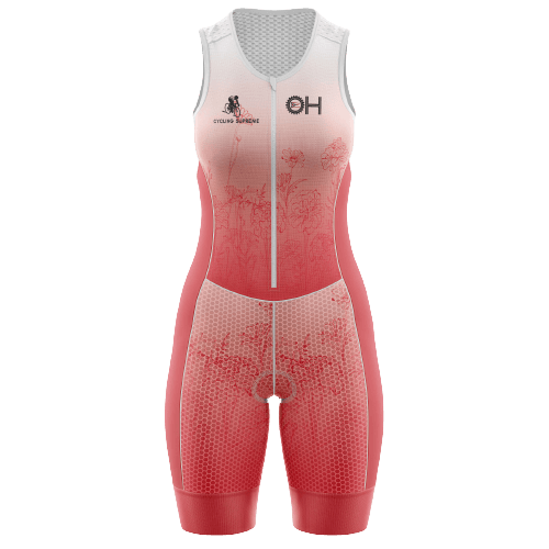 Floral rose design women's triathlon suit. | Cycling Supreme