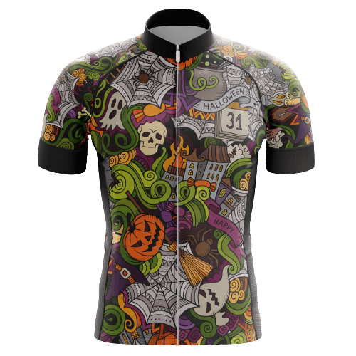 Cycling Jersey Halloween Spooky Mens