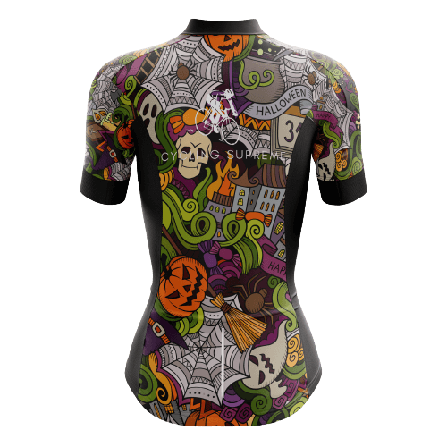 Women's cycling jersey with spooky Halloween theme. | Cycling Supreme