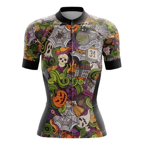 Women's cycling jersey with spooky Halloween theme. | Cycling Supreme