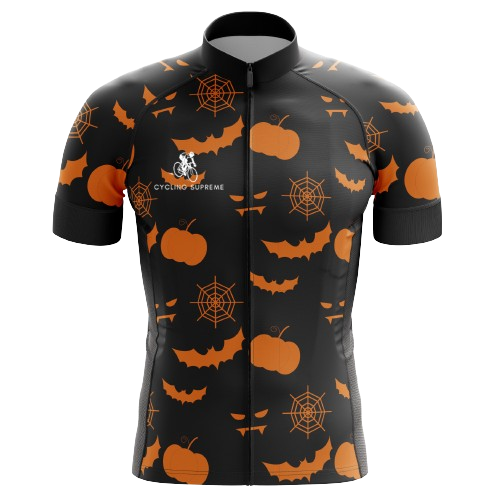 Pumpkin & Bats men's cycling jersey, Halloween special | Cycling Supreme