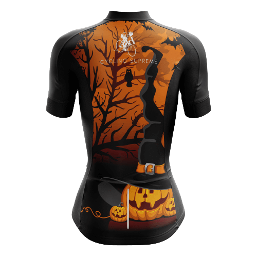 Women's cycling jersey with Halloween forest design. | Cycling Supreme