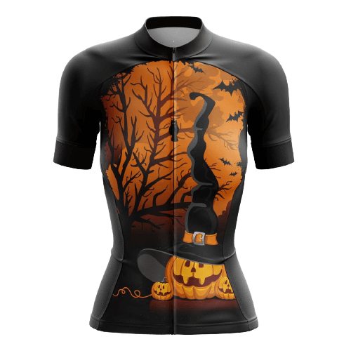 Women's cycling jersey with Halloween forest design. | Cycling Supreme