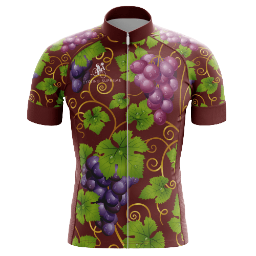 Grapes men's cycling jersey, vineyard theme | Cycling Supreme