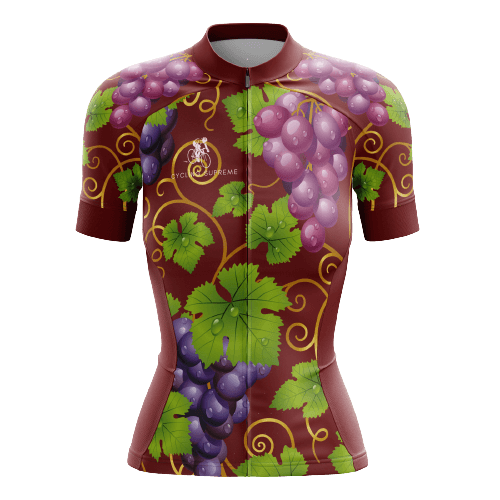 Women's cycling jersey with grape graphics. | Cycling Supreme