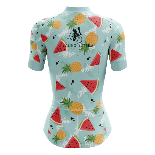 Women's cycling jersey with watermelon and pineapple. | Cycling Supreme