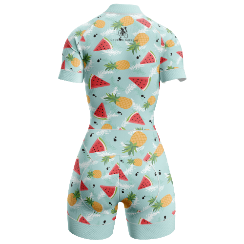 Watermelon and pineapple design women's triathlon suit. | Cycling Supreme