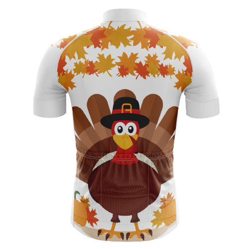 Thanksgiving Turkey men's cycling jersey, festive fall design | Cycling Supreme
