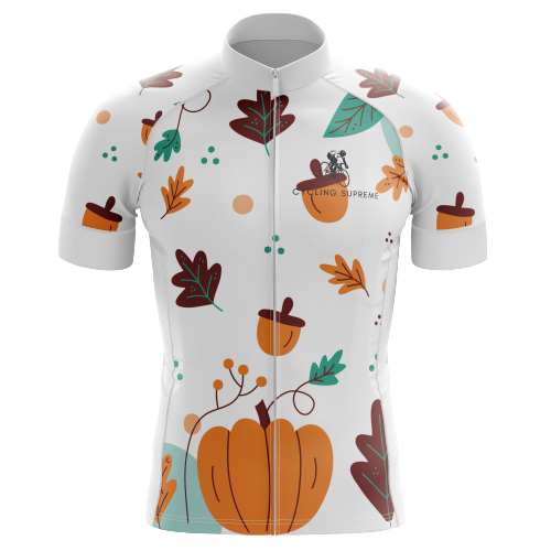 Men's Thanksgiving Nut cycling kit with a playful nut-themed design and lightweight, breathable fabric for a comfortable fit | Cycling Supreme