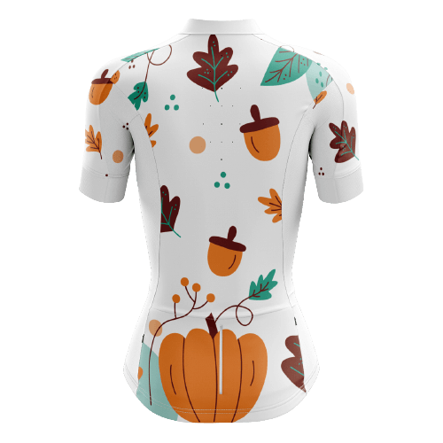 Women's cycling jersey with Thanksgiving leaf design. | Cycling Supreme