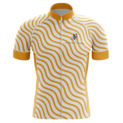 Thanksgiving Orange Wave men's cycling jersey, autumn colors | Cycling Supreme