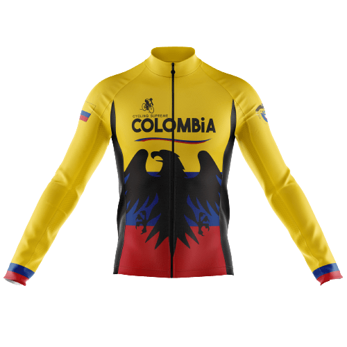 Men's long sleeve cycling jersey with Colombia Andean condor design. | Cycling Supreme