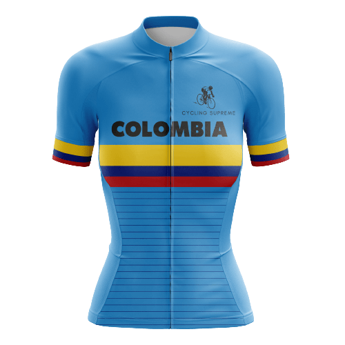 Cycling Jersey Colombia Flag Womens