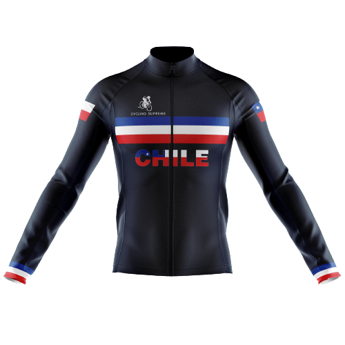 Cycling Jersey Long Sleeve Chile Black Flag Mens