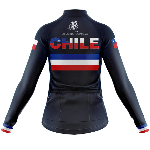 Long Sleeve Cycling Jersey Chile Black Flag Womens-Cycling Supreme