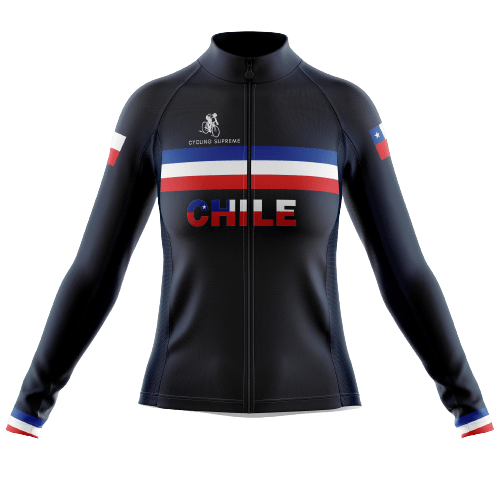 Long Sleeve Cycling Jersey Chile Black Flag Womens-Cycling Supreme