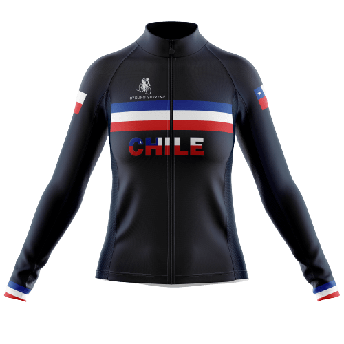 Cycling Jersey Long Sleeve Chile Black Flag Womens