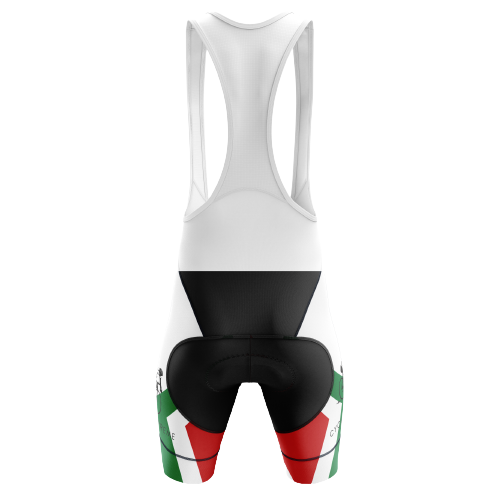 Unisex bib shorts with an Italian flag design for a stylish ride. | Cycling Supreme