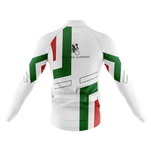 Men's long sleeve cycling jersey with Italy flag design. | Cycling Supreme