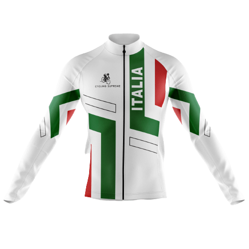 Men's long sleeve cycling jersey with Italy flag design. | Cycling Supreme