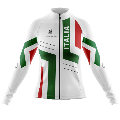 Long Sleeve Cycling Jersey Italy Flag Womens-Cycling Supreme