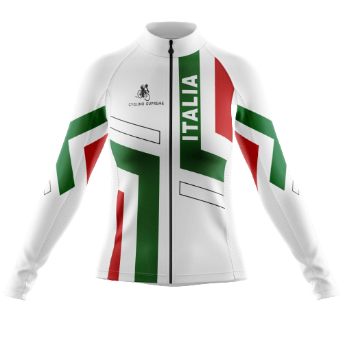 Cycling Jersey Long Sleeve Italy Flag Womens