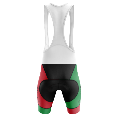 Red and green unisex bib shorts inspired by Italian colors. | Cycling Supreme