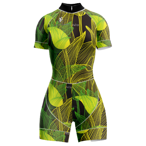 Floral tulip design women's triathlon suit for elegant style. | Cycling Supreme