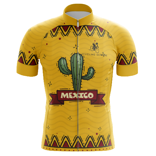 Mexico Cactus men's cycling jersey, vibrant Mexican theme | Cycling Supreme