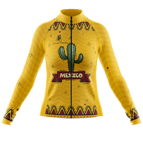 Cycling Jersey Long Sleeve Mexico Cactus Womens
