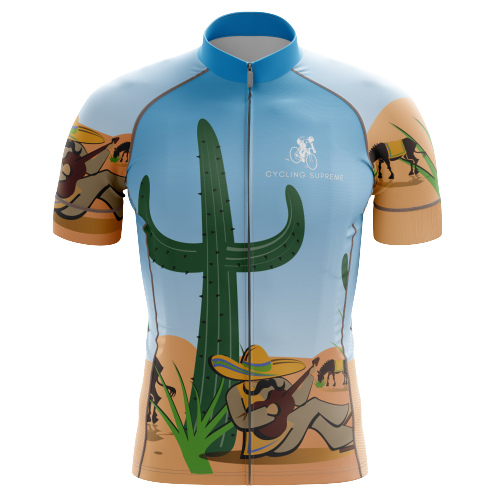 Mexican Desert men's cycling jersey, desert scenery | Cycling Supreme