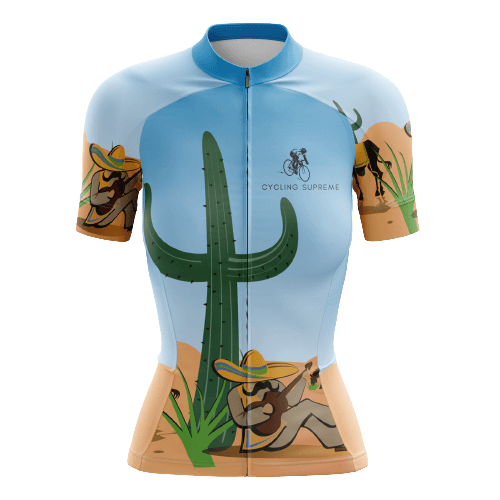 Women's cycling jersey featuring Mexican desert theme. | Cycling Supreme