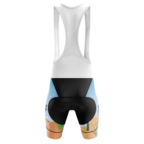 Unisex bib shorts featuring a Mexican desert theme for a unique look. | Cycling Supreme