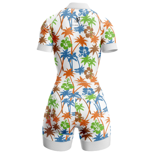Flower and palms design women's triathlon suit. | Cycling Supreme