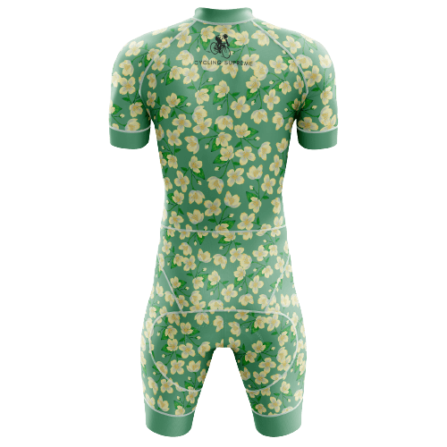 Floral yellow blossom triathlon suit for men. | Cycling Supreme