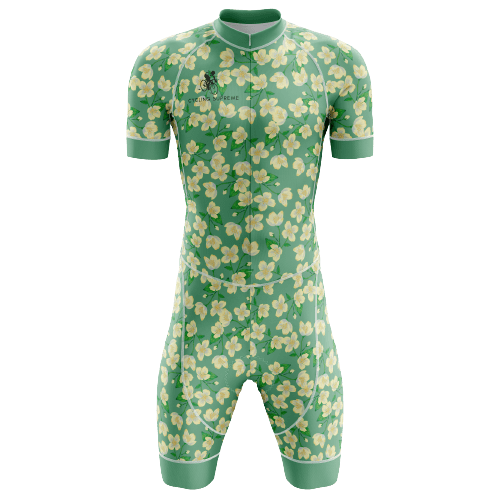 Floral yellow blossom triathlon suit for men. | Cycling Supreme