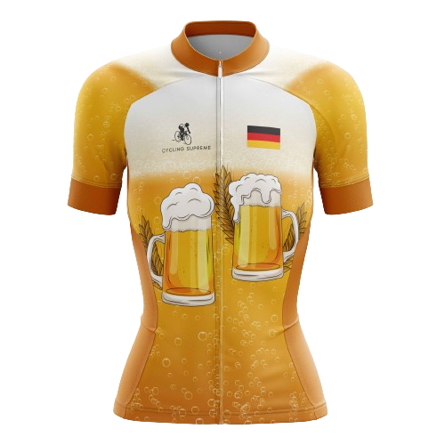 Women's cycling jersey with German beer theme. | Cycling Supreme