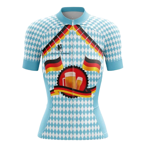 Women's cycling jersey featuring German themes. | Cycling Supreme