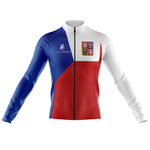 Men's long sleeve cycling jersey with Czech Republic design. | Cycling Supreme