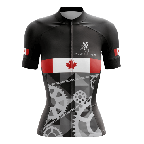 Women's cycling jersey with Canada gear design.  | Cycling Supreme